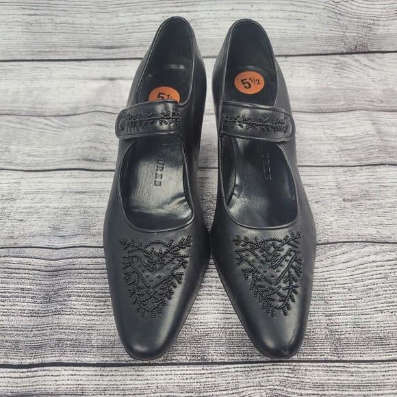 Lauren Ralph Lauren Women Ralph Lauren Heeled Mary Jane Leather Heels Pumps Shoes Black Size 5.5